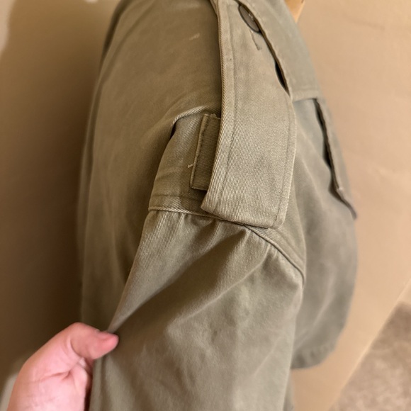 SOLD ON DEPOP Together! Vintage Olive Green Women's Trench Coat size 6 - Picture 8 of 10